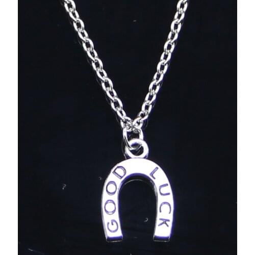 New Fashion Necklace 17x12mm lucky horseshoe good luck Pendants Short Long Women Men Colar Gift Jewelry Choker