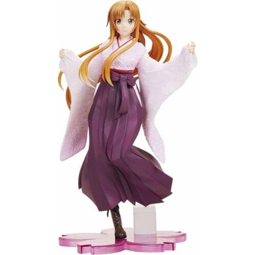 Pre-sale Sword Art Online Asuna Yuki Asuna Sakura Kimono Figure Japanese Anime Figure model Ornaments Colletible Model Toy