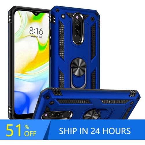 Luxury Armor Shockproof Case For Xiaomi Redmi 8 Cover Silicone Bumper Case For Redmi 8A redmi8 7 7A 9 9A 9C Metal Ring Cover