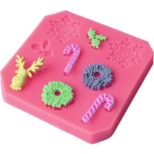 Christmas Snowy Fondant Cake Silicone Molds Chocolate Biscuits Mold Candy Cookies Moulds Baking Cake Decorating Tools