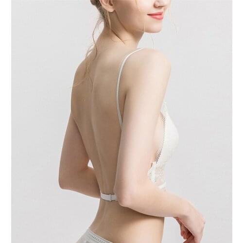 Sexy Bralette Low Back Bra Women Backless Bralet Beautiful Back Brassiere Underwear Female Black Lace Mesh Thin Lingerie Top