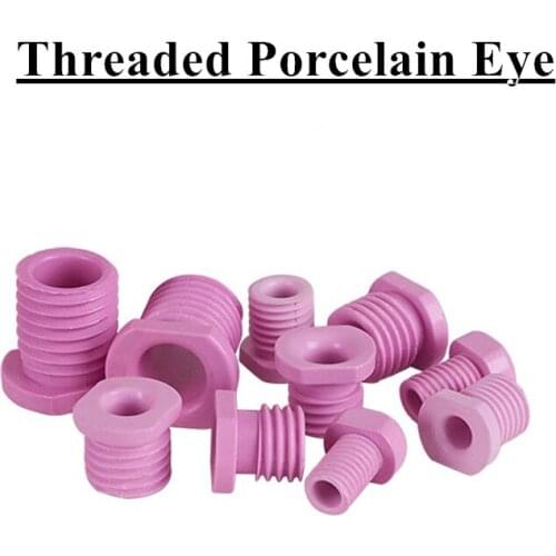 95 Alumina Ceramic Eye Hollow Threading Nozzle of Threaded Porcelain Eye Alumina Ceramic Screw Textile M8M12M14M16M18M20M24