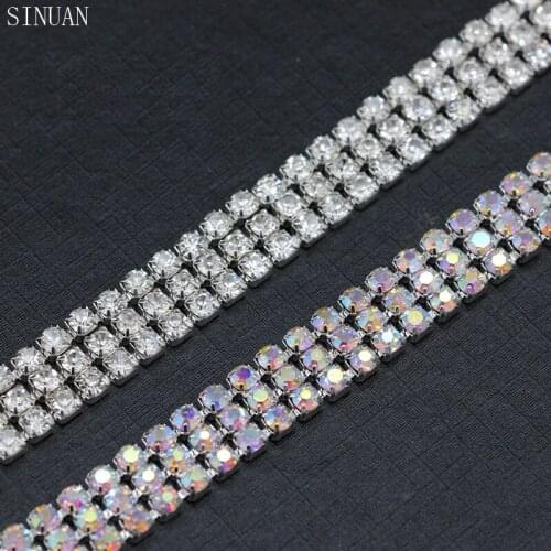 Rhinestone Chain Shoes Rhinestones 2MM/2.5MM/3MM/4MM Tape Rhinestone Crafts Decorations For Clothes Sewing Crafts Accessories