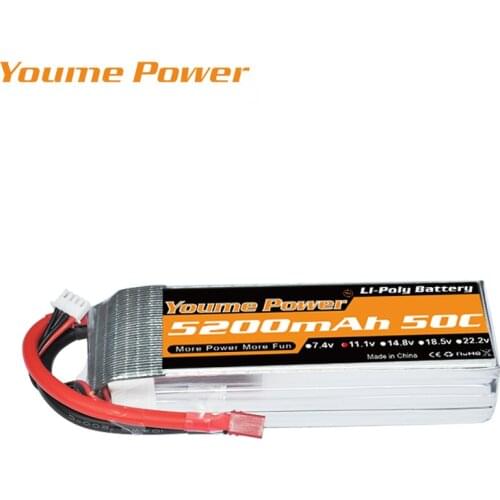 YOUME 3S 5200mAh 11.1V 50C LiPo RC Battery W Deans XT60 Connector for 1/10 Scale Car RC Evader BX Truck Truggy Heli FPV Racing