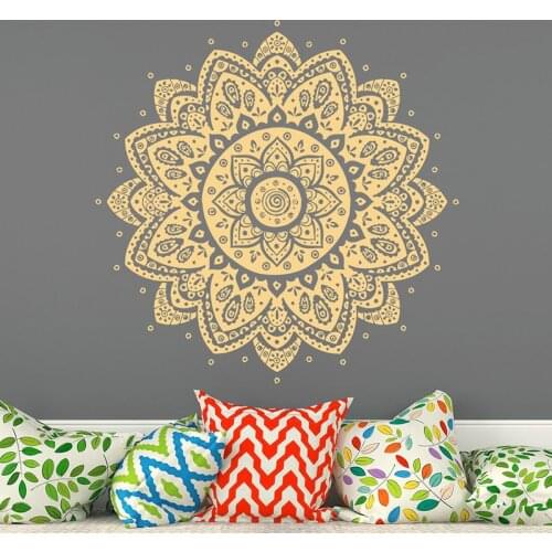YOYOYU Mandala Vinyl Wall Stickers Lotus Flower Namaste Bohemian Removeable Decal Yoga Studio Bedroom Decoration ZX373