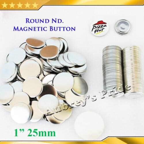 1" 25mm 100 Sets Strong Fridge Dialog Box Nd. Magnet Metal Back Button Maker Supply Materials