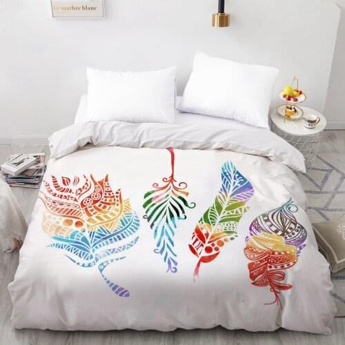 1PCS Duvet Cover,3D HD Printing Quilt Cover 240x220/200x200/140x200/180x210,Colorful Leaves Bedding King/Queen/Double,Drop Ship