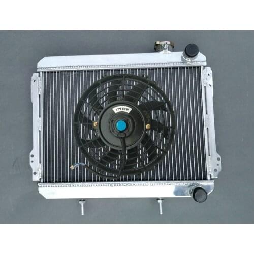 2Row Aluminum Radiator +Fan For 1979-1983 Toyota Corolla E70 series AE70 AE71 AE72 SR5 Daihatsu Charmant 3A/4A 1.5/1.6 1.8L I4