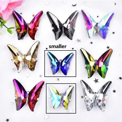 2pcs/Lot Luxurious Glass Rhinestone Butterfly Brooch Crystal Shoes Buckle Clips Bridal Applique Decoration
