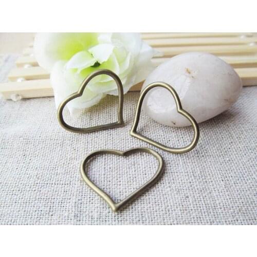 200pcs Antique Silver tone/Antique Bronze Heart Frame Connector Pendant Charm/Finding,for Bracelet,DIY Jewelry Accessory