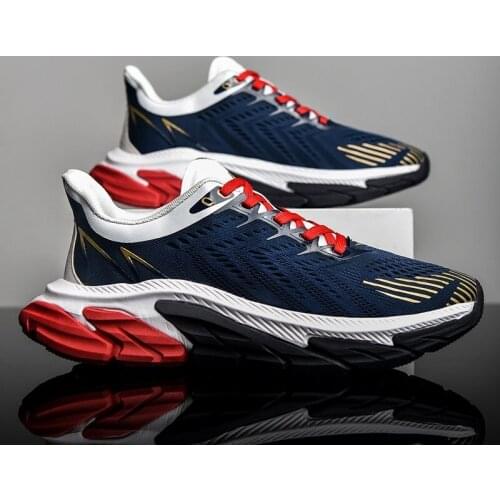 2021 Spring New Sports Mens Shoes Breathable Comfortable Lightweight Casual Shoes Lace-up Rubber Hard-Wearing Sport Shoes 39-44