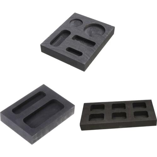 3x High Purity Graphite Ingot Mold Melting Casting Mould for Gold Silver Metal
