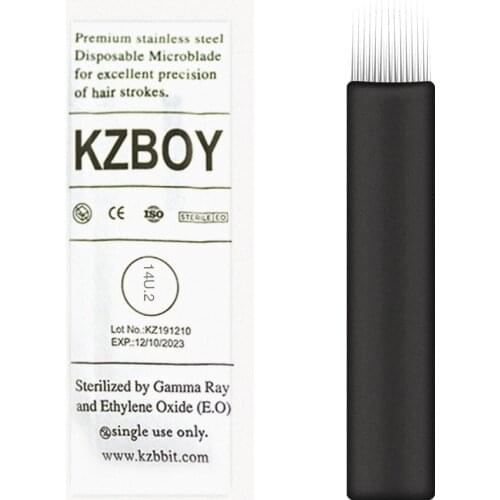 50PCS/Lot KZBOY 0.2mm Microblading U-Shaped Blades with Sterile Individually Packaging for Sharding Sharpest Microblades