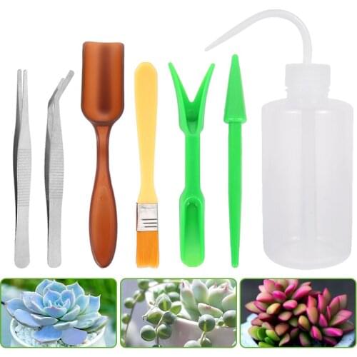 7pcs Mini Gardening Hand Tools Set Succulent Transplanting Tools Combination of Flower Packaging Transplant Miniature Planting
