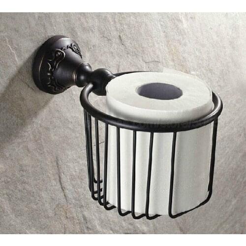 Bathroom Paper Holders Wall Mount Toilet Paper Roll Basket Holder Oil Rubbed Bronze Toilet Tissue box Paper Towel Rack zba444