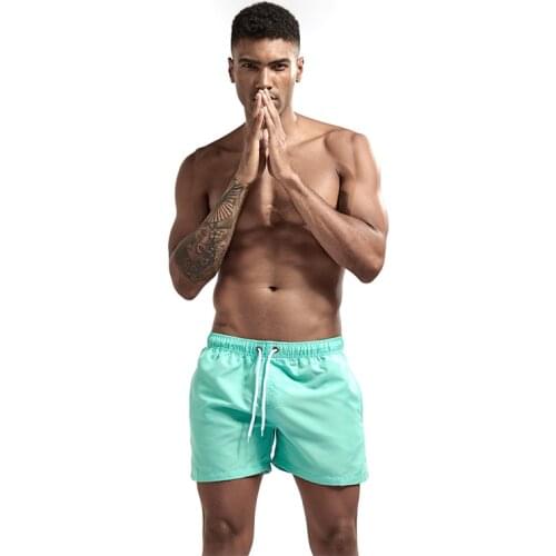 Quick Dry Mens Swimwear shorts Solid Beach wear Men Summer Swimming Short Fashion Swimsuit Running Gym Trunks Slim Swim Pants