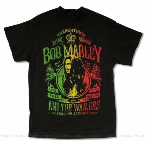 Live Free Black T Shirt New Official Adult Reggae Wailers Jamaica Wholesale Tee Tshirt
