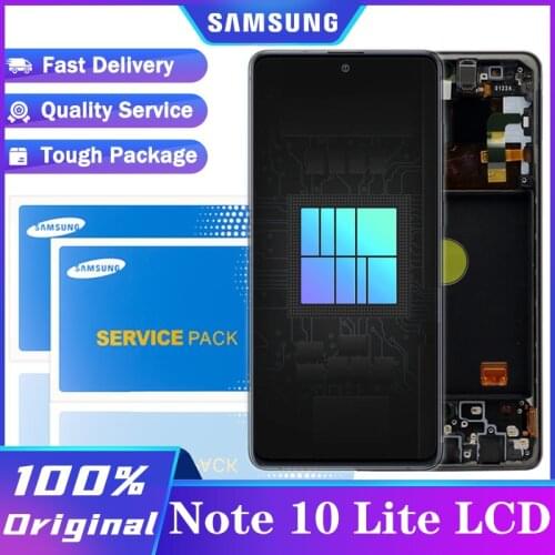 Super AMOLED Display with frame for Samsung Galaxy Note 10 lite N770F LCD Touch Screen Digitizer Assembly Repair Parts