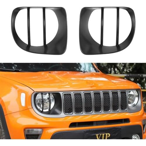 Headlight Cover for Jeep Renegade 2019 2020 Front Head Light Lamp Hoods Guard Protective Sticker Black Car Exterior Accessories