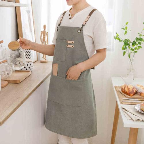 Denim Apron Milk Tea Shop Barista Custom Logo Printing Baking Barbecue Barista Work Overall Smock