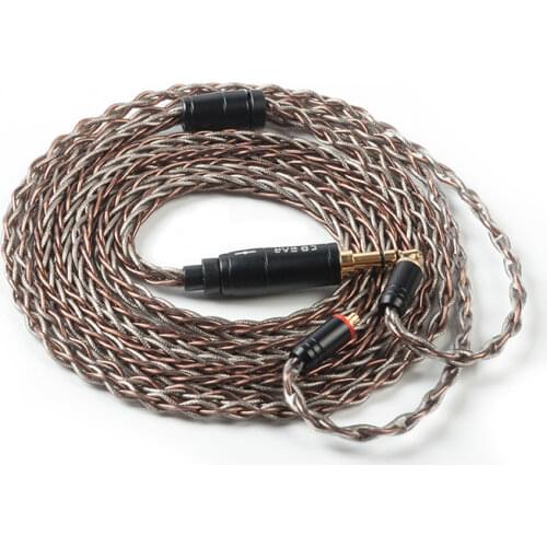 KBEAR rhyme 8 core UPOCC single crystal copper+ Silver foil cable winding cable 2pin/MMCX/QDC/TFZ with 2.5/3.5/4.4 materia KS2