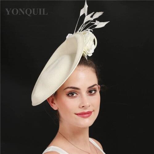 Red Ivory Black Derby Kenducky Big Fascinators Female Floral Wedding Party Nice Headpiece Bride Married Headwear Amazing Chapeau