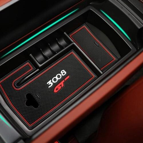Hot Storage Box Arm Rest Glove Tray Bin Container Holder Fit For Peugeot 3008 3008GT 2016-2018 Interior Armrest Central Console