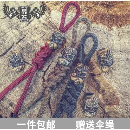 Hell Baron Knife Pendant Umbrella Pendant Handmade DIY Separate Beads Brass Tibetan Silver EDC Keychain Flashlight Outdoor Acces