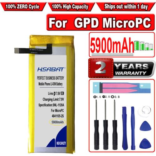 HSABAT 5100mAh 4841105-2S Battery for GPD MicroPC Handheld Gaming Laptop GamePad tablet pc Applicable to the new version