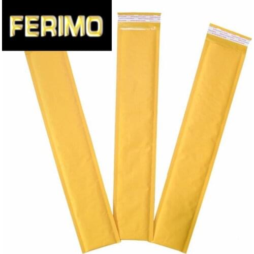 50pcs 7 Sizes Long Style Yellow Kraft Paper Bubble Bag Shockproof Padded Shipping Envelope With Bubble Mailing Bag Drop Shipping