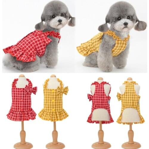Summer Bow dress for Dog Pets Dog Clothes Chihuahua Dress Skirt Puppy Clothing Spring Dresses Dogs Poodle Pet Dress Clothes S-XL