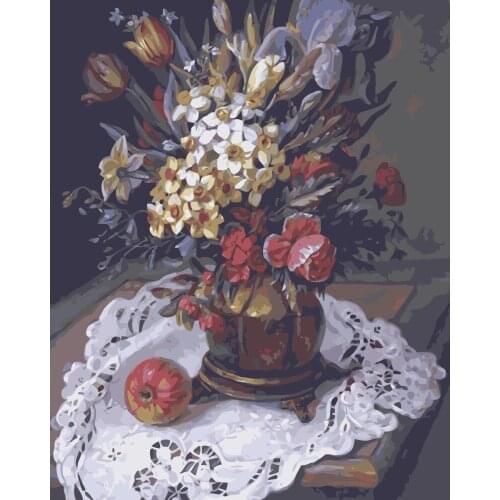 MaHuaf-i546 Daffodils flowers coloring by numbers on canvas paint by number kits canvas painting for living room home decor