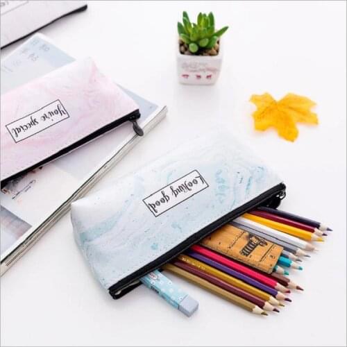 Marbling Pencil Case School Pen Bag Multi-function Student Stationery Box Cosmetic Pouch for Girls and Boys School Supplies