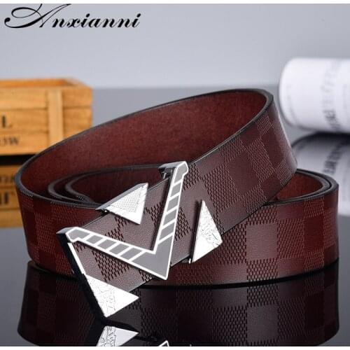 Anxianni Brand selling Fashion 4 color white for Women V Belts Male 2020 Luxury Designer Brand Men More styles Belts for Jeans