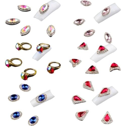 Lot 10 3D Nail Art Sticker DIY Design Rhinestones Decoration Manicure