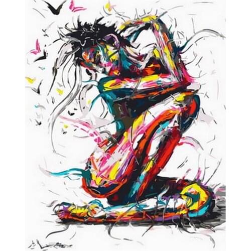 Frameless picture oil paintings by numbers wall decor diy painting on canvas for home decor 4050cm abstract lady