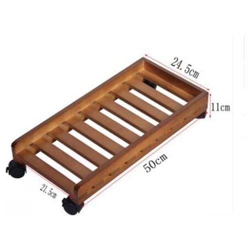 Desktop PC Cradle Mobile Cooling Base Solid Wood Case Tray Mobile Flowerpot Bracket With Brake Accessories Decor
