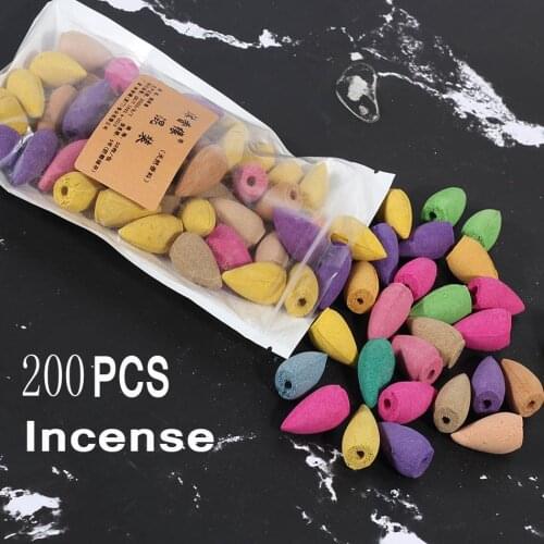 Natural Sandalwood Backflow Incense Colorful Indoor Tower Zen Incense Aroma Air Purify Freshener Cone Home Supply