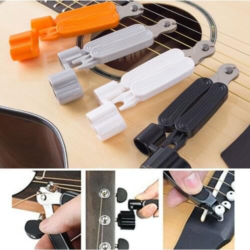 New 3 In 1 Guitar Repair String Winder Wrench Tool Bridge Pin Puller Change String For Guitars Banjos Mandolins Accessories