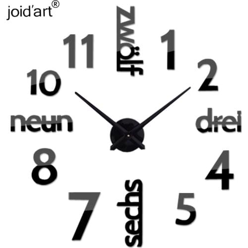 2019 new arrival Quartz clocks fashion watches 3d real big wall clock rushed mirror sticker diy living room decor