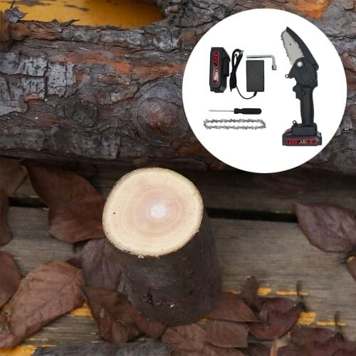 Handheld Small Mini Electric Chainsaw 4" Cordless Electric Saw Mini Wood Cutting Chainsaw Rechargeable w/ Battery