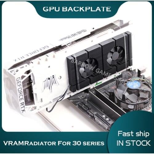 Graphics Card Backplane Cooler Heat Exchanger RTX 3090 VRAM Backplate PWM Cooling Fan Memory Cooling 3080/3070 Radiator
