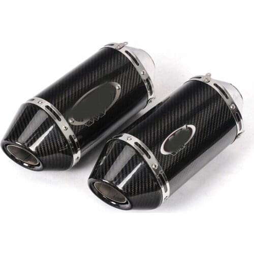 REALZION Motorcycle Racing Exhaust Muffler Carbon Fiber Modified Pipe For Universal 51MM