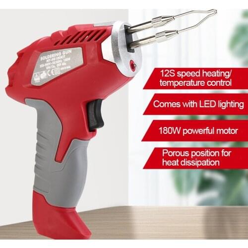 180W 220V Handheld Electrical Soldering Iron Gun Industrial-grade Quick Heating Rework Station Solder Wire Welding Repair Tool