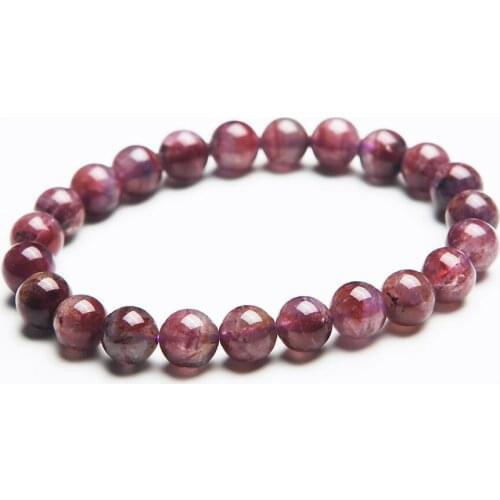 8mm Genuine Natural Auralite 23 Gem Stone Crystal Stretch Round Bead Bracelets For Women Femme