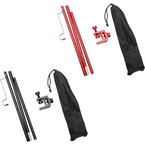 Telescopic Outdoor Camping Hunting Hiking Folding Lamp Post Pole Aluminum Alloy Portable Fishing Hanging Light Fixi