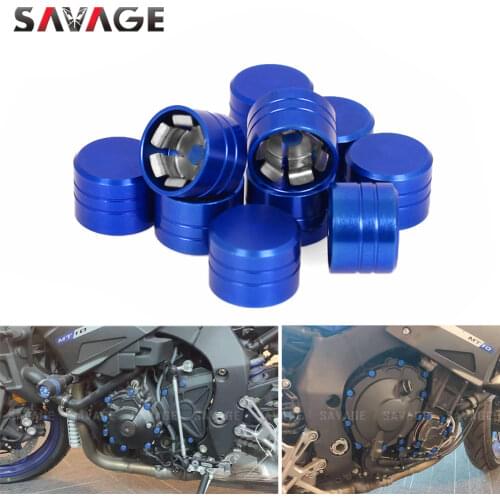 6mm Hexagon Socket Head Screw Cover 10pcs For YAMAHA MT07 MT09 Tracer 900/GT FZ09 FZ07 Motorcycle Engine Bolt Cap MT FZ 07 09 10