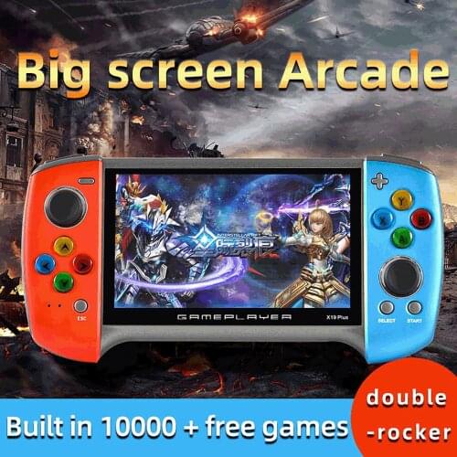 X19Plus 5.1 inch Handheld Game Console with Rotatable Rocker Bars 8GB Built-in 10000 Games Retro Consoles Support TF Card