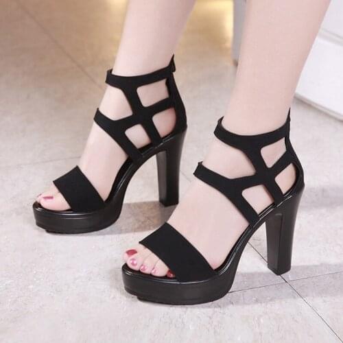 Women High Heel Sandals Model Catwalk Chunky Heel Waterproof Platform Platform Open Toe Roman Style Sandals For Women Desigh