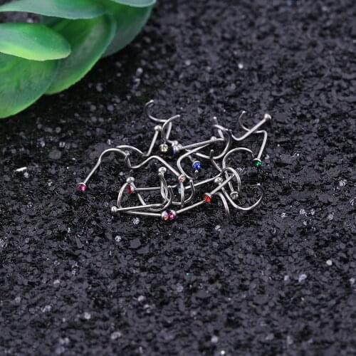 Women Steampunk Nose Ring Fashion Body Jewelry Nose Stud Stainless Surgical Steel Nose Piercing Crystal Stud Sexy Earrings